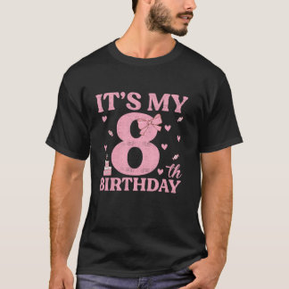 T-shirt C'est mon 8e anniversaire Aesthétique Bow Coquette