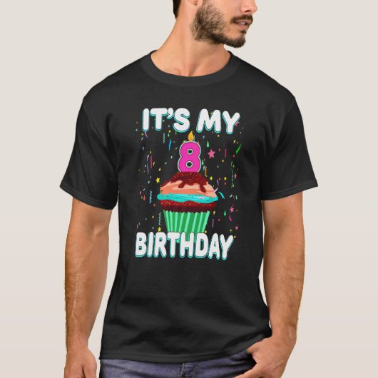 T-shirt C'est mon 8e anniversaire Cupcake sucré 8 ans Ol (Devant)
