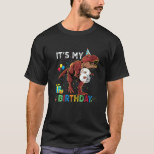 T-shirt C'est mon 8e anniversaire Joyeux 8 ans Dinosaure T