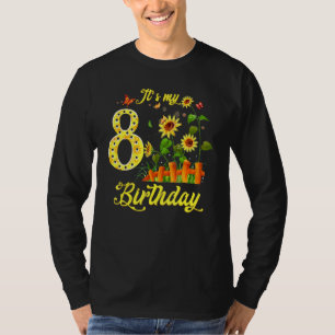 T-shirt C'est mon 8ème anniversaire 8 ans fille Tournesol