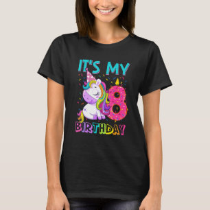 T-shirt C'est mon 8ème anniversaire mignonne Unicorne 8 an