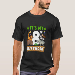 T-shirt C'est mon 8ème anniversaire Zoo Jungle Safari 8 an
