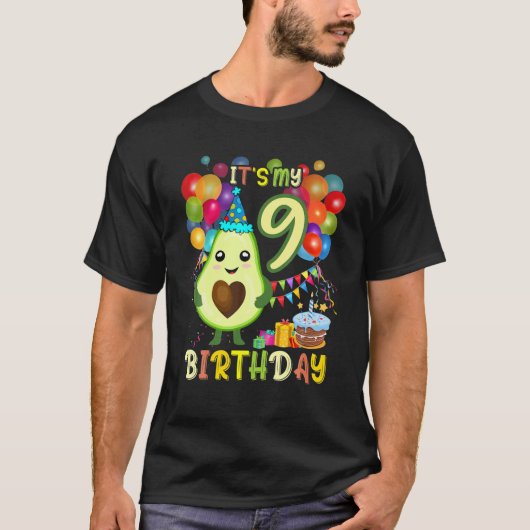 T-shirt C'Est Mon 9E Anniversaire Avocado Anniversaire Soi (Devant)