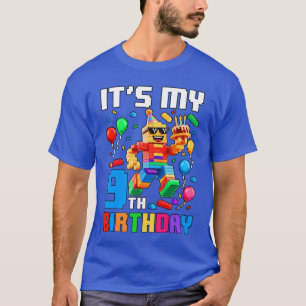 T-shirt C'est mon 9e anniversaire Brique de construction 9