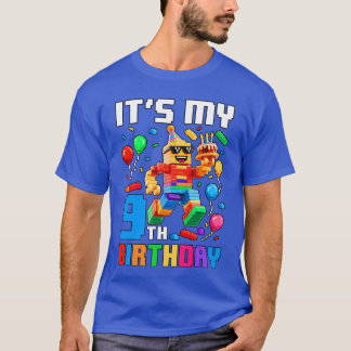 T-shirt C'est mon 9e anniversaire Brique de construction 9