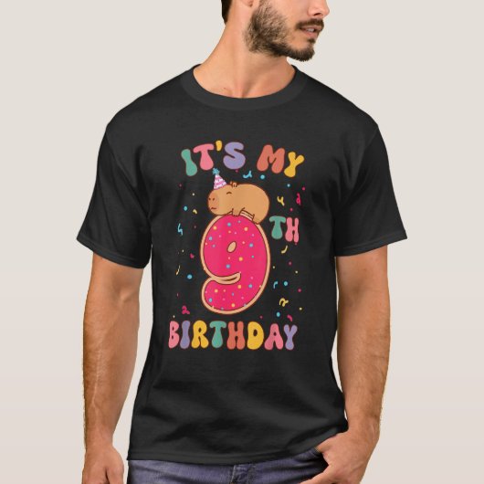 T-shirt C'est mon 9e anniversaire Donut Lover mignonne Cap (Devant)