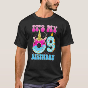 T-shirt C'est mon 9e anniversaire Doughnut Unicorn Magic 9
