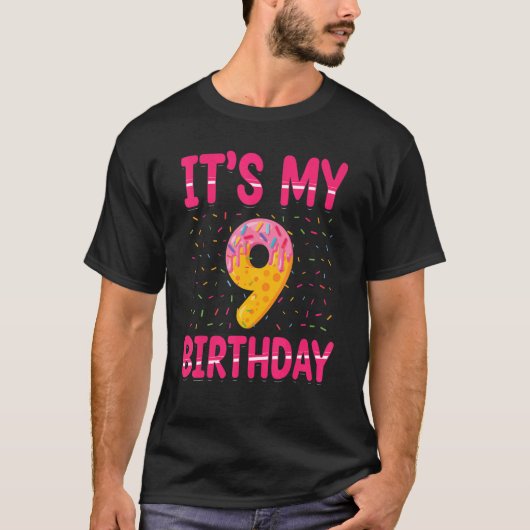 T-shirt C'est mon 9e anniversaire Sprinkles enfants à thèm (Devant)