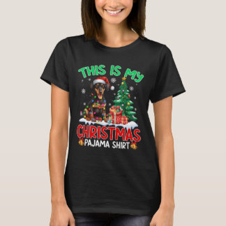 T-shirt C'Est Mon Amoureux des chiens De Noël Pajama Dober