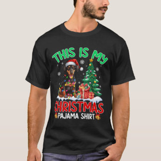 T-shirt C'Est Mon Amoureux des chiens De Noël Pajama Dober