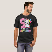 T-shirt C'est mon anniversaire 9e anniversaire fille 9 ans (Devant entier)