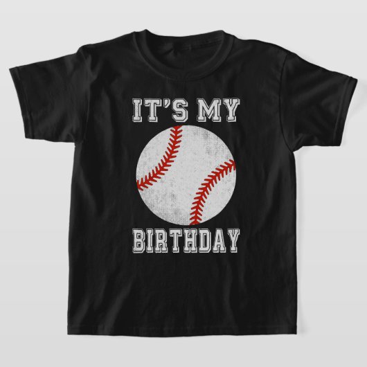 T-shirt C'est mon anniversaire Baseball Design (Poser)
