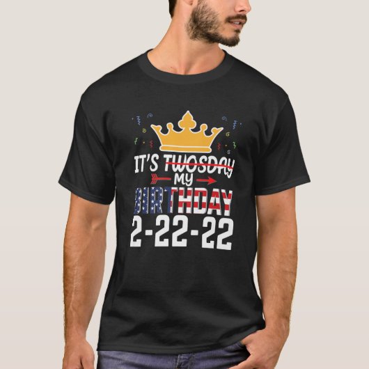 T-shirt C'Est Mon Anniversaire Jeudi 02-22-2022 Le 2 Févri (Devant)