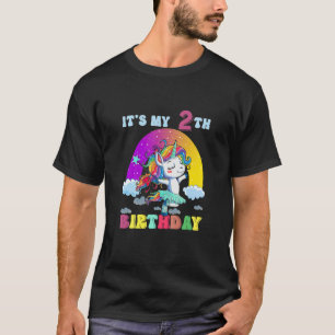 T-shirt C'est mon anniversaire Licorne Arc-En-Ciel 2e Anni