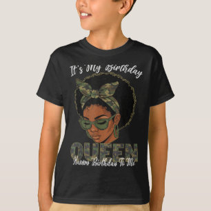 T-shirt C'est mon anniversaire Reine Filles Noires Anniver