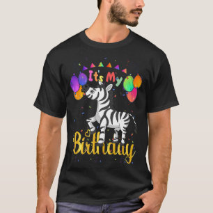 T-shirt C'est mon anniversaire Zebra Women, Girls Happy Bi