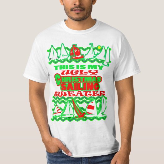 T-shirt C'est mon bateau, vilain pull de Noël de Noël (Devant)