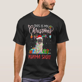 T-shirt C'Est Mon Carlin De Pyjama De Noël Lumières De Noë