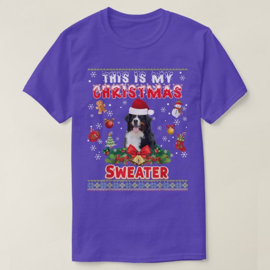 T-shirt C'Est Mon Chandail De Noël Bernese Mountain Dog (Design devant)