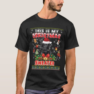 T-shirt C'Est Mon Chandail De Noël Black Labrador Chien Ug