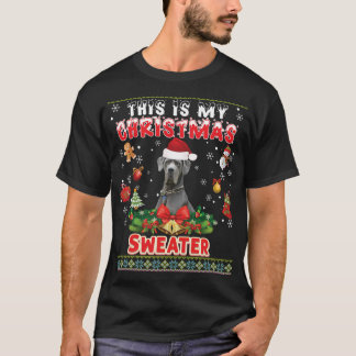 T-shirt C'Est Mon Chandail De Noël Grand Chien Dane Vilain