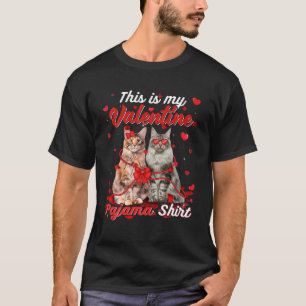 T-shirt C'Est Mon Chat Saint Valentin Pajama Maine Coon