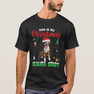 T-shirt C'Est Mon Chien De Boxe De Pajama De Noël Santa Ha