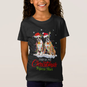T-Shirt C'Est Mon Chien De Boxe De Pajama De Noël Santa Ha