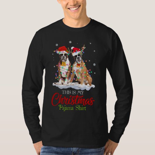 T-shirt C'Est Mon Chien De Boxe De Pajama De Noël Santa Ha (Devant)