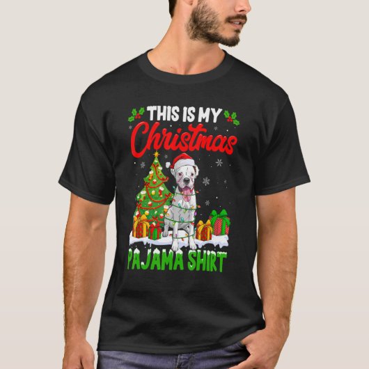 T-shirt C'Est Mon Chien De Boxe De Pyjama De Noël (Devant)