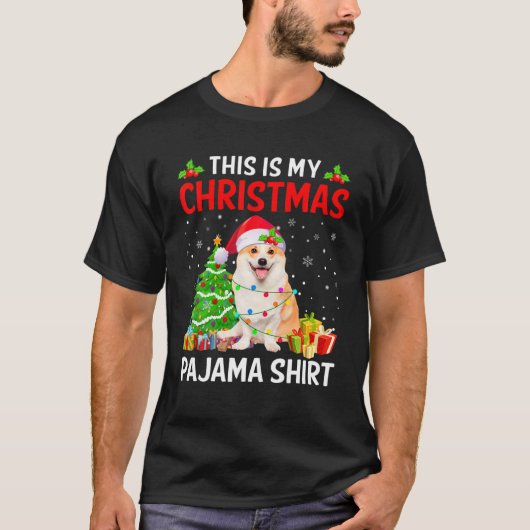 T-shirt C'Est Mon Chien De Noël Pyjama De Chien De Noël Lu (Devant)
