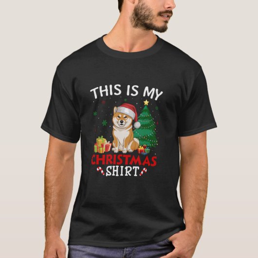 T-shirt C'est mon chien Shiba Inu Santa Hat Christmas Paja (Devant)