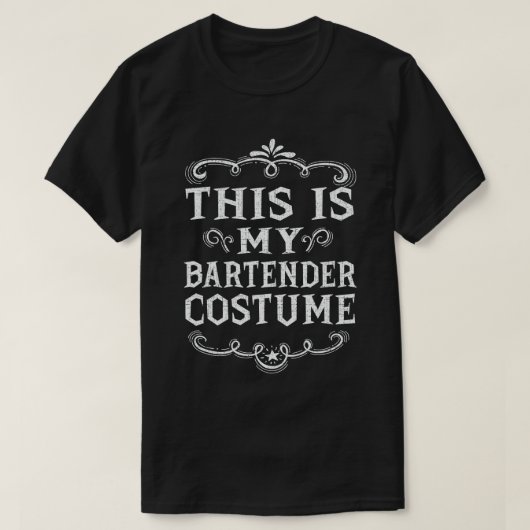 T-shirt C'Est Mon Costume De Barman Drôle Halloween Lazy (Design devant)