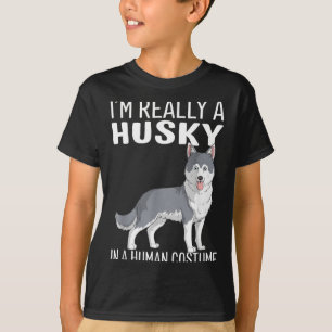 T-shirt C'est Mon Costume D'humain Je Suis Un Chien Husky