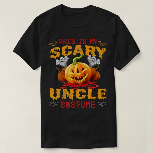 T-shirt C'Est Mon Costume D'Oncle Effrayant Citrouille Fun (Design devant)
