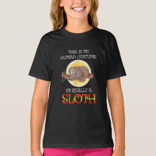 T-shirt C'est mon costume humain Funny Sloth Halloween