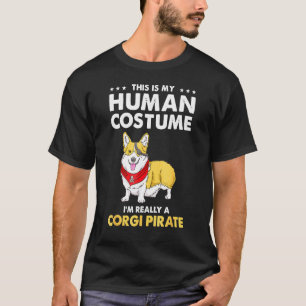 T-shirt C'est mon costume humain Je suis vraiment Corgi Pi