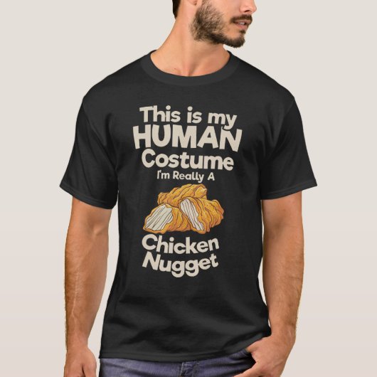 T-shirt C'Est Mon Costume Humain Je Suis Vraiment Poulet N (Devant)
