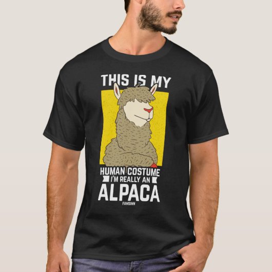 T-shirt C'est mon costume humain Je suis vraiment un Alpac (Devant)