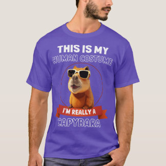 T-shirt C'est mon costume humain Je suis vraiment un Capyb