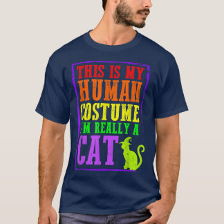 T-shirt C'est mon costume humain Je suis vraiment un chat
