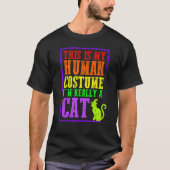 T-shirt C'est mon costume humain Je suis vraiment un chat  (Devant)