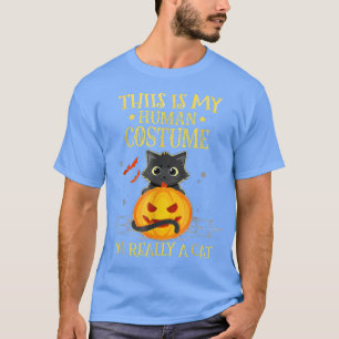 T-shirt C'est mon costume humain Je suis Vraiment un chat