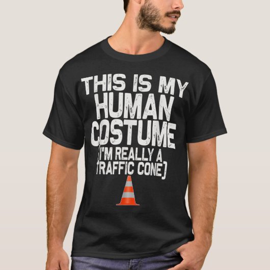 T-shirt C'est mon costume humain Je suis vraiment un cône (Devant)