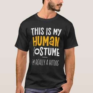 T-shirt C'est mon costume humain Je suis Vraiment un Hallo
