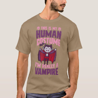 T-shirt C'Est Mon Costume Humain Je Suis Vraiment Un Hallo