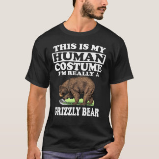 T-shirt C'est mon costume humain Je suis vraiment un ours