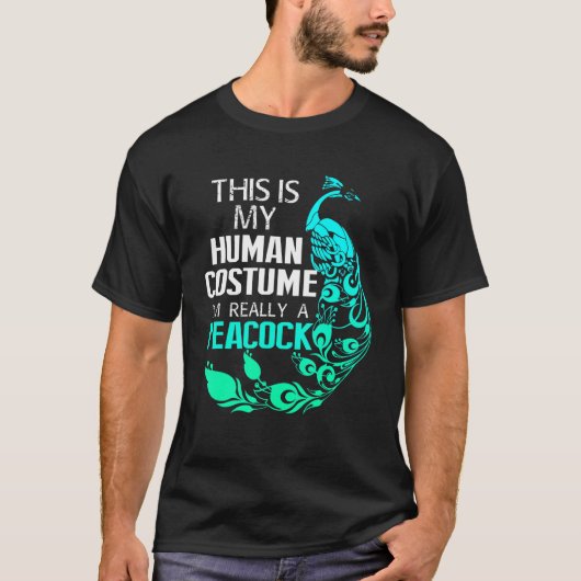 T-shirt C'Est Mon Costume Humain Je Suis Vraiment Un Peaco (Devant)