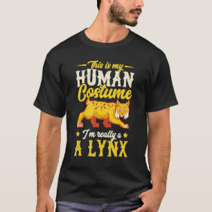 T-shirt C'est mon costume humain Je suis vraiment une Lynx