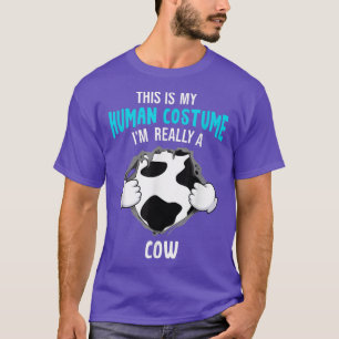 T-shirt C'est mon costume humain je suis vraiment une vach